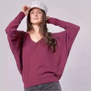 NWOT Free People Santa Clara Thermal in
Mulberry